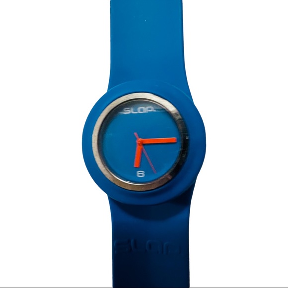 VINTAGE AUTHENTIC BLUE SLAP WATCH NEVER WORN! Like new - Picture 2 of 7